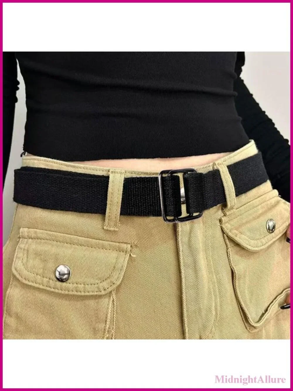 Canvas Belt Set Adjustable D-Ring Buckle Casual Waistband